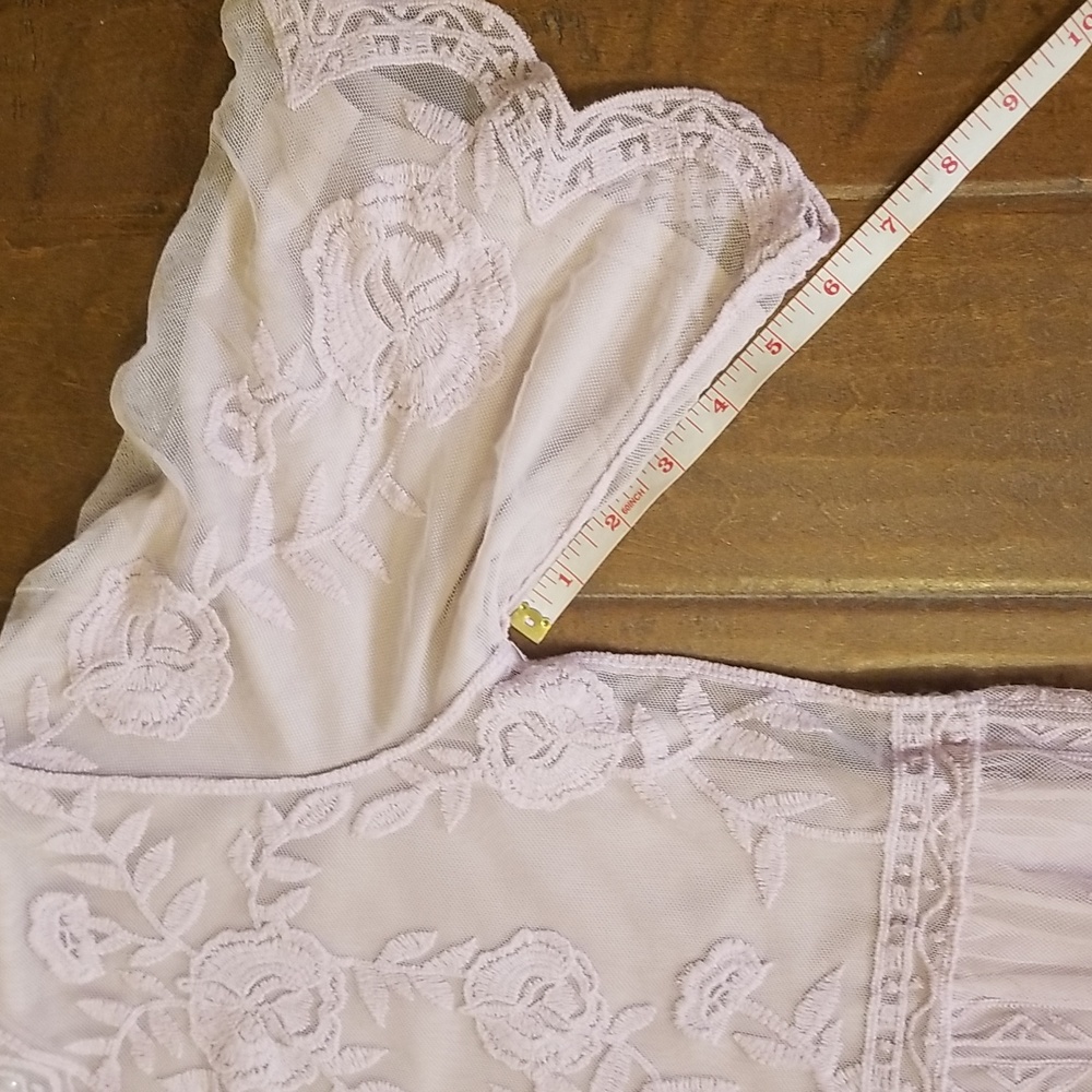 Tea N Rose Womens Shortsleeve Sheer Lined Lavender Maxi Dress - Picture 11 of 12